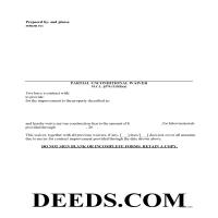 Ottawa County Partial Unconditional Waiver of Lien Form Page 1