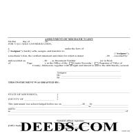 Mcleod County Assignment of Mechanic Lien Form Page 1