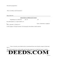 Warren County Assignment of Mechanics Lien Form Page 1