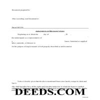 Assignment of Mechanics Lien Form Page 1