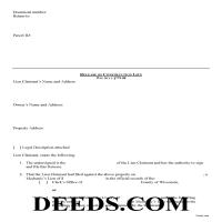 Vilas County Construction Lien Release Form Page 1