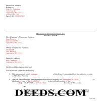 Vilas County Completed Example of the Construction Lien Release Document Page 1