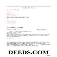 Completed Example of the Full Price Lien Notice Document Page 1
