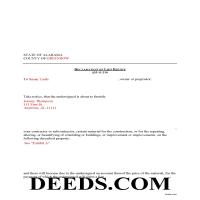Lowndes County Completed Example of the Declaration of Lien Rights Document Page 1