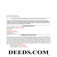 Completed Example of the Conditional Lien Waiver on Progress Payment Document Page 1