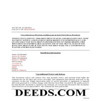 Completed Example of the Unconditional Lien Waiver on Final Payment Document Page 1