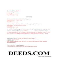 Completed Example of the Gift Deed Document Page 1