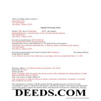 Completed Example of the Special Warranty Deed Document Page 1