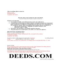 Completed Example of the Transfer on Death Deed Document Page 1