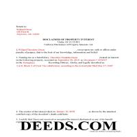 Completed Example of the Disclaimer of Interest Document Page 1