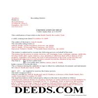 Completed Example of the Certificate of Trust Document Page 1