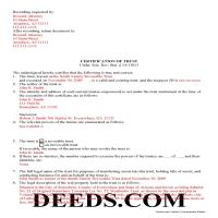 Completed Example of the Certificate of Trust Document Page 1
