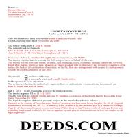 Completed Example of the Certificate of Trust Document Page 1