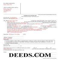 Orange County Completed Example of the Transfer on Death Affidavit Document Page 1