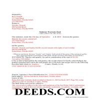 Orange County Completed Example of the Warranty Deed Document Page 1