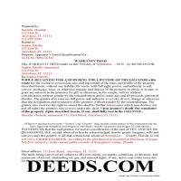 Charlotte County Completed Example of the Enhanced Life Estate Warranty Deed Document Page 1