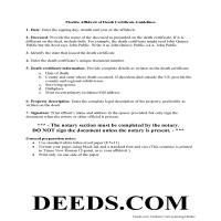 Levy County Affidavit of Death Certificate Guide Page 1
