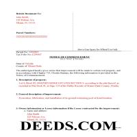 Completed Example of the Notice of Commencement Document Page 1