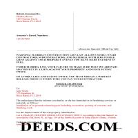 Escambia County Completed Example of the Notice to Owner Document Page 1