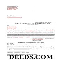 Polk County Completed Example of the Notice of Contest of Claim Against Payment Bond Document Page 1