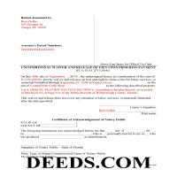 Lafayette County Completed Example of the Unconditional Waiver and Release of Lien upon Progress Payment Form Page 1