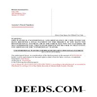 Charlotte County Completed Example of the Unconditional Waiver upon Final Payment Document Page 1