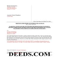 Polk County Completed Example of the Request for a Sworn Statement of Account Document Page 1