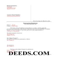 Charlotte County Completed Example of the Notice of Lien Prohibition Document Page 1