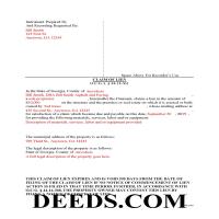 Rockdale County Completed Example of the Notice and Claim of Mechanics Lien Document Page 1