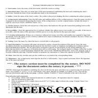 Wichita County Certificate of Trust Form Page 1