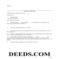 Marion County Notice to Owner Form Page 1