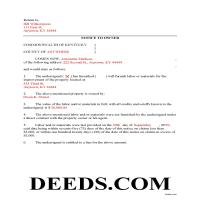 Marion County Completed Example of the Notice to Owner Document Page 1
