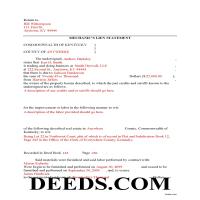 Hardin County Completed Example of the Mechanics Lien Document Page 1