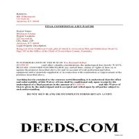 Lee County Completed Example of the Final Conditional Lien Waiver Document Page 1