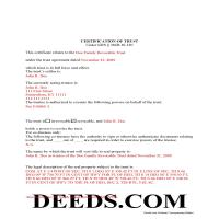 Completed Example of the Certificate of Trust Document Page 1