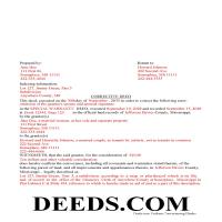 Yazoo County Completed Example of the Correction Deed Document Page 1
