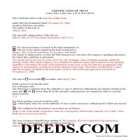 Grenada County Completed Example of the Certificate of Trust Document Page 1