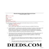 Completed Example of the Owners Affidavit Document Page 1