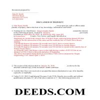 Mercer County Completed Example of the Disclaimer of Interest Document Page 1