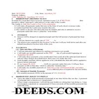 Dutchess County Completed Example of the New York Promissory Note Page 1