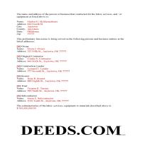 Completed Example of the Preliminary Notice Document Page 1