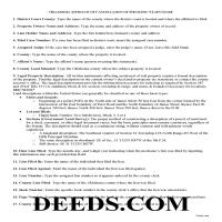 Affidavit of Cancellation of Lien Guide Page 1