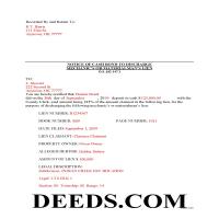Completed Example of the Notice of Bond to Discharge Lien Document Page 1