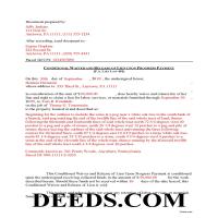Completed Example of the Conditional Lien Waiver on Progress Payment Document Page 1
