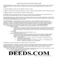 Spartanburg County Affidavit of Deceased Joint Tenant Guide Page 1