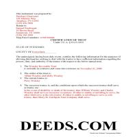 Rutherford County Completed Example of the Certificate of Trust Document Page 1