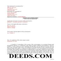 Henderson County Completed Example of the Notice of Completion Document Page 1