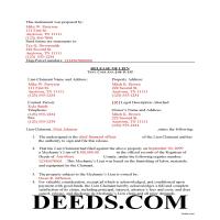 Decatur County Completed Example of the Release of Mechanic Lien Document Page 1