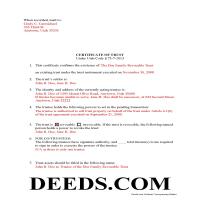 Grand County Completed Example of the Certificate of Trust Document Page 1