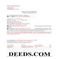Fairfax County Completed Example of the Real Estate Affidavit Document Page 1